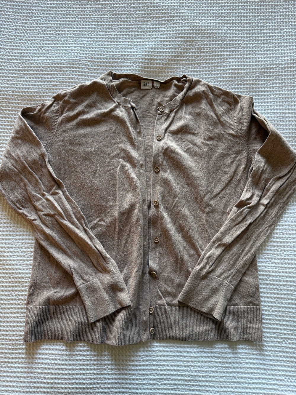 GAP Women’s Camel Button-Front Cardigan
